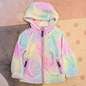 Land's End tye dye toddler girl fleece jacket